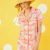 Bed Head In The Groove Short Sleeve Woven Cotton Cropped PJ Set